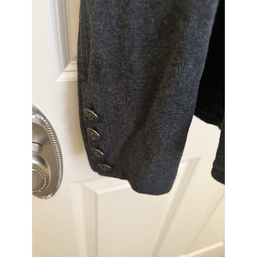 Torrid Size 2 Ruffle Front Light Jacket Charcoal Gray 100% Cotton Size 2 - Picture 4 of 5
